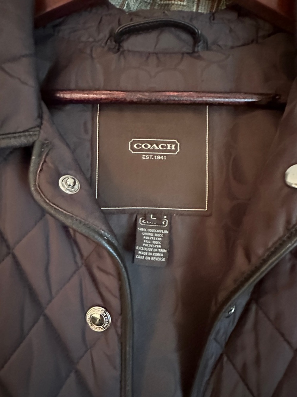 Coach Quilted Puffer Jacket in Dark Brown - Picture 2 of 4